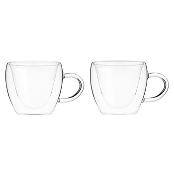 Ardesto Cups Set with Double Walls Borosilicate Glass 0.3l 2pcs - buy, prices for Za Raz - photo 1