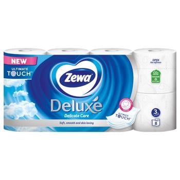 Zewa Deluxe Delicate Care White 3-ply Toilet Paper 8pcs - buy, prices for Supermarket "Kharkiv" - photo 2