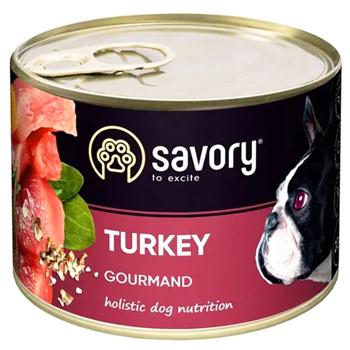 Savory Adult упаковка вологого корму для собак 6 шт х 200 г - індичка - купить, цены на MasterZoo - фото 2