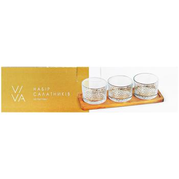 Viva Bamboo Salad Bowl Set on Stand 200ml 3pcs - buy, prices for Auchan - photo 2