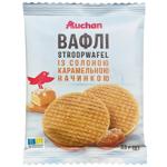 Вафли Auchan Stroopwafel с соленой карамельной начинкой 33г