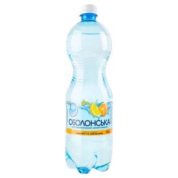 Obolonska Lemon and Orange Flavored Highly Carbonated Mineral Water 1l - buy, prices for MegaMarket - photo 1