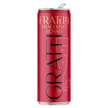 Напій винний Fratelli Gratti Fragolino Rosso червоний напівсолодкий 6-6,9% 0,33л