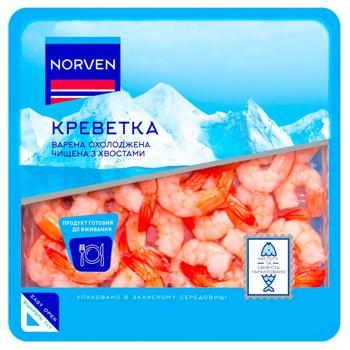 Креветка Norven очищенная вареная с хвостами 250г