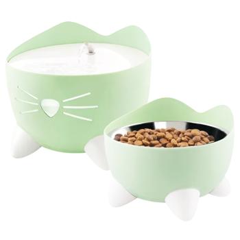 Catit Pixi набір поїлка-фонтан 2 л + миска пластикова для котів 200 мл - зелений - buy, prices for MasterZoo - photo 1