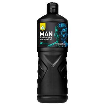 Auchan Man Spicy Herbs and Peppermint Shower Gel Shampoo 400ml - buy, prices for Auchan - photo 1