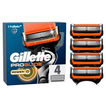 Картриджи для гоління Gillette Fusion ProGlide Power змінні 4шт - купити, ціни на МегаМаркет - фото 1