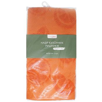 Набір кух. рушник. HomeLine 2шт. 40Х60см Жакард цитрус - купить, цены на КОСМОС - фото 1