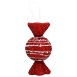 Украшение Карамелька красная с бисерной лентой 19см YE2387R