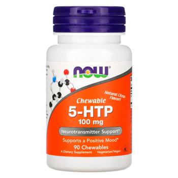 5-гідрокситриптофан Now Foods 5-HTP  100мг 90 жувальних таблеток - купити, ціни на Біотус - фото 1