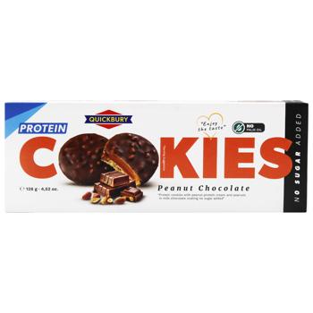 Печенье Quickbury протеиновое с арахисом и шоколадом 128г - купить, цены на - фото 3