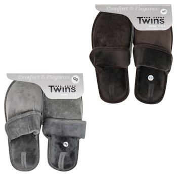 Twins Corduroy/Velours with Reverse Indoor Men's Slippers s.40-45 - buy, prices for NOVUS - photo 1