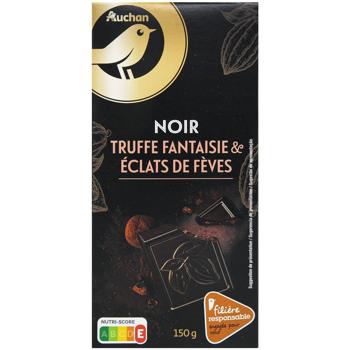 Шоколад черный Auchan Трюфель с кусочками 150г