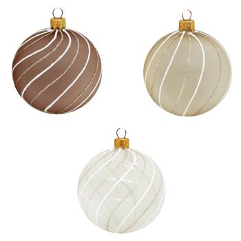 Куля ялинкова Koopman завитки 8см в асортименті - купити, ціни на NOVUS - фото 1