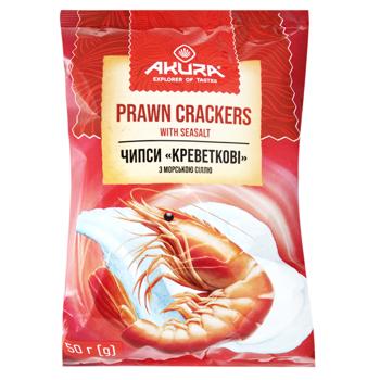 Чипси Akura Креветкові з морською сіллю 50г - купити, ціни на NOVUS - фото 1