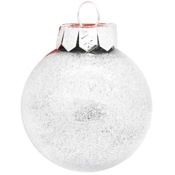 Куля ялинкова Безант глітер прозора срібло 6см
