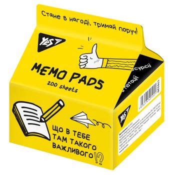 Папір для записів Yes Tetra Pak Не ускладнюй 7*7,5см 200 аркушів - купить, цены на NOVUS - фото 1
