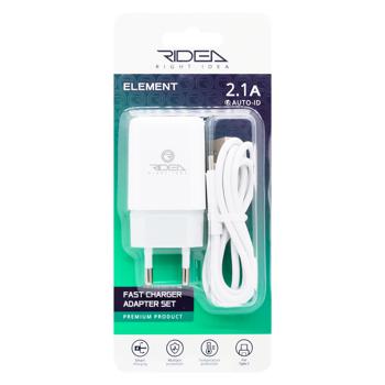 Зарядний пристрій Ridea Element USB 2.1A + кабель Type-C - купити, ціни на ЕКО Маркет - фото 1