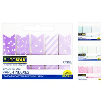 Buromax Pastel Pink Paper Indexes 65x18mm 100 Sheets