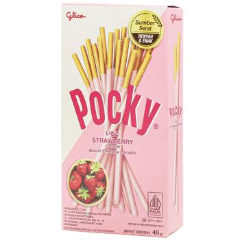 Палочки Pocky Strawberry 45г - купить, цены на Auchan - фото 1