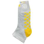 Носки Premier Socks женские средние Шахматка р.23-25 серо-желтый