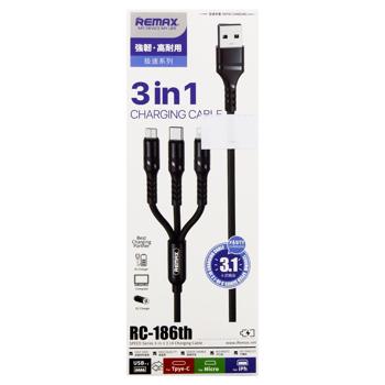 Remax Black Cable 3in1 RC-186th 2.1A - buy, prices for MegaMarket - photo 2