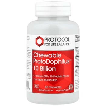Пробіотик Protocol for Life Balance ProtoDophilus 10 млрд КУО 60 жувальних таблеток - купити, ціни на Біотус - фото 1