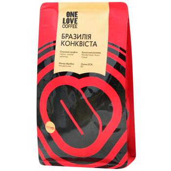 Кава в зернах One Love Бразилія Конквіста 250г - купити, ціни на WINETIME - фото 1