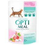 Корм влажный Optimeal с ягненком и овощами для кошек 85г