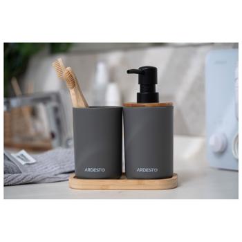 Набор для ванной комнаты Ardesto Minimalism темно-серый 3 предмета 360мл - купить, цены на За Раз - фото 4