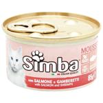 Корм вологий Simba з лососем та креветками для котів 85г
