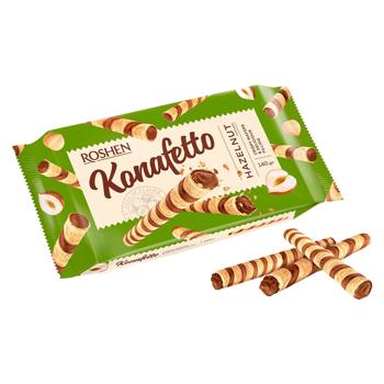 Roshen Konafetto Waffle Tubes with Nut Filling 140g