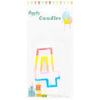 Свеча для торта цветная Цифра 4 - купить, цены на Чудо Маркет - фото 1