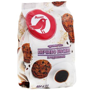 Печенье Auchan Десняночка овсяное с изюмом 400г - купить, цены на - фото 3