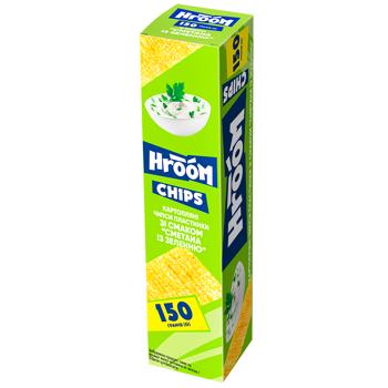 Hroom Sour Cream with Greens Chips 150g - buy, prices for Supermarket "Kharkiv" - photo 2