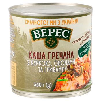 Каша гречневая Верес с курицей овощами и грибами 360г - купить, цены на Auchan - фото 1