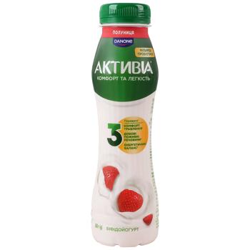 Aktivia Strawberry Bifidoyogurt 1.5% 260g - buy, prices for Ideal - photo 1