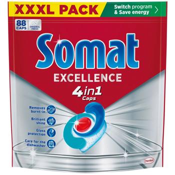 Somat Excellence 4 in 1 Dishwasher Tablets 88pcs