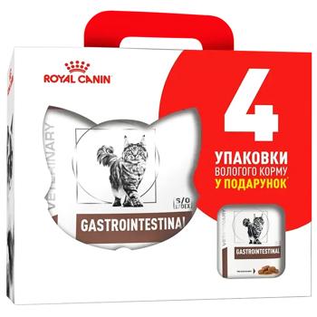 Royal Canin Gastrointestinal Food Set for Cats with Gastrointestinal Diseases Dry 2kg + Wet 4pcs*85g