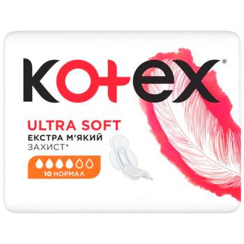 Kotex ExtraSoft Normal Sanitary Pads 10pcs - buy, prices for COSMOS - photo 1