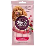 Ласощі для собак Delickcious Creamy Snack з качкою та журавлиною 4шт*15г