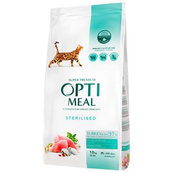 Корм сухий Optimeal з індичкою та вівсом для стерилізованих котів 10кг - купити, ціни на MasterZoo - фото 1