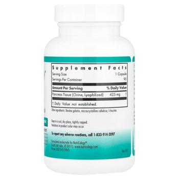 Поджелудочная железа (овечья), Nutricology, 90 кап. - купить, цены на Biotus - фото 2