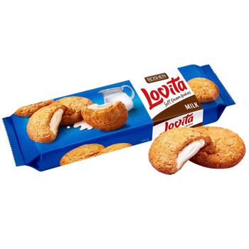 Печиво Roshen Lovita Soft Cream Cookies з молочною начинкою 127г - купити, ціни на Ідеал - фото 1