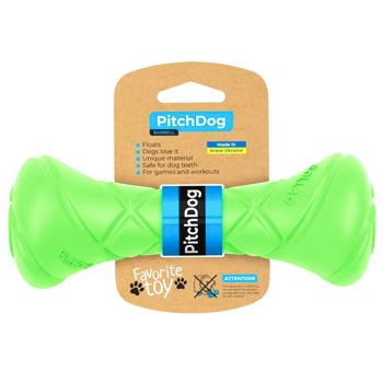 PitchDog Dumbbell Dog Fetch Toy 19x7cm Light Green