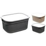 Ucsan Plastic Drop Rectangular Basket with Lid 6.6l