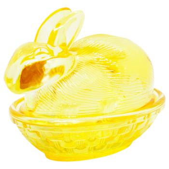Ємність для солодощів Bona Di Кролик скляна жовта 14х10х11см - купити, ціни на WINETIME - фото 1