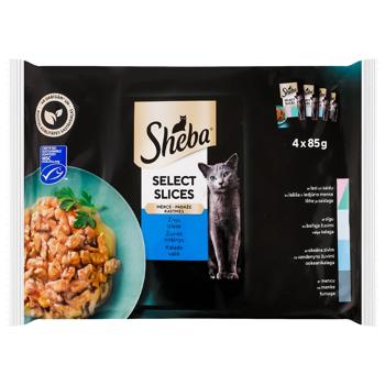 Корм вологий Sheba Рибне асорті для котів 4шт*85г - купити, ціни на NOVUS - фото 1