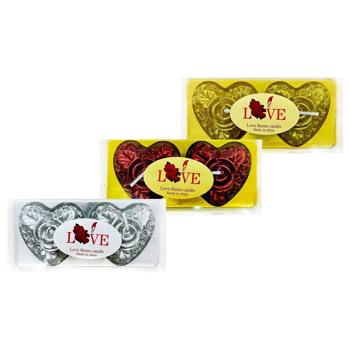 Свечи Заснеженное сердце 2шт в ассортименте - купить, цены на Чудо Маркет - фото 1