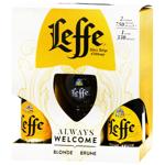 Leffe Blonde Beer 0.75l + Leffe Brune 0.75l + glass 0.33l